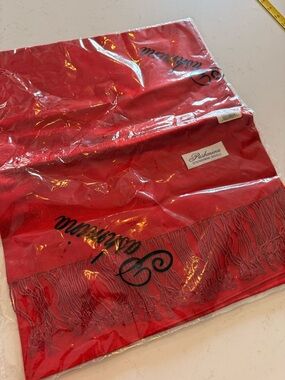 pashmina Red Fringe Pashmina Scarf Wrap